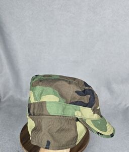 Authentic US military issue woodland camo pattern Battle Dress Uniform (BDU) cap